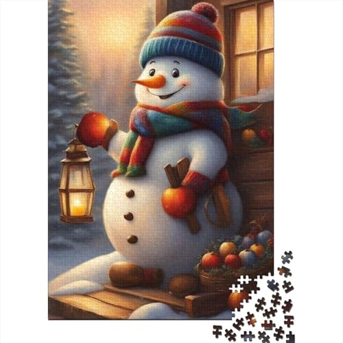 300-teiliges Puzzle für Kinder und Weihnachts-Schneemann-Puzzles, für Kinder und Holzpuzzles, Lernspiele für Kinder und 300 Teile (40 x 28 cm) von aaaaab