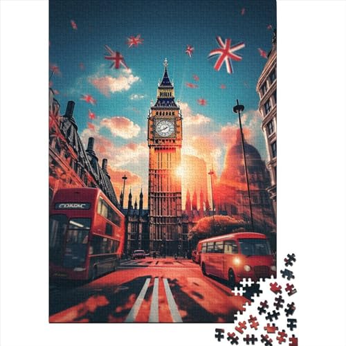 300-teiliges Puzzle mit Stadtbild von London für Erwachsene, Teenager-Puzzle, Puzzle für Erwachsene, 300 Teile (40 x 28 cm) von aaaaab