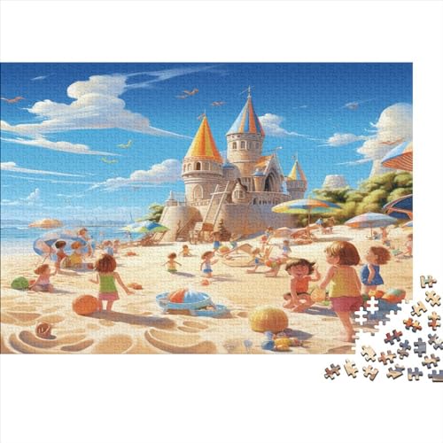 300-teiliges Sandy Shore-Puzzle aus Holz für Erwachsene und Teenager, Denksport-Puzzle 300 Teile (40 x 28 cm) von aaaaab