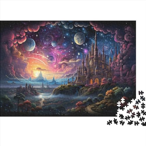 300-teiliges Schloss-Puzzle für Erwachsene, schwierige Puzzles, Holzpuzzles, Denksportaufgaben für Erwachsene, 300 Teile (40 x 28 cm) von aaaaab