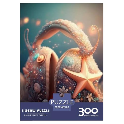 300-teiliges künstlerisches Kopfhörer-Puzzle für Erwachsene Teenager, 300 Teile (40 x 28 cm) von aaaaab