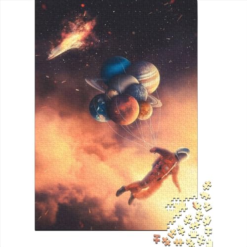 500 Teile Astronaut54 für Erwachsene, schwierige Holzpuzzles, Puzzles für Erwachsene, Lernspiel, Herausforderungsspielzeug, 500 Stück (52 x 38 cm) von aaaaab