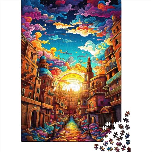 500 Teile Bunte Psychedelia in Bologna, Spanien 500 Teile Kreatives schwieriges Holzpuzzlespiel Stressabbau-Puzzle f500pcs (52x38cm von aaaaab