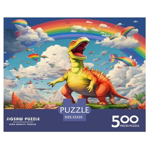 500 Teile Dinosaurier für Erwachsene Schwierige Puzzles Puzzles für Erwachsene und Teenager Entspannende Puzzlespiele 500 Teile (52 x 38 cm) von aaaaab