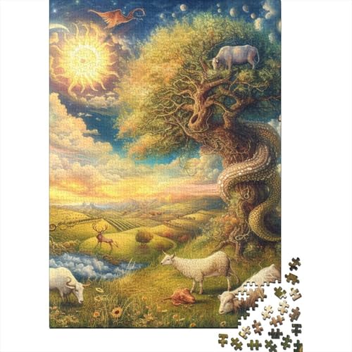 500 Teile Dschungeltiere für Erwachsene, schwierige Puzzles, Holzpuzzles, Lernspiel für Erwachsene Teenager, 500 Stück (52 x 38 cm) von aaaaab