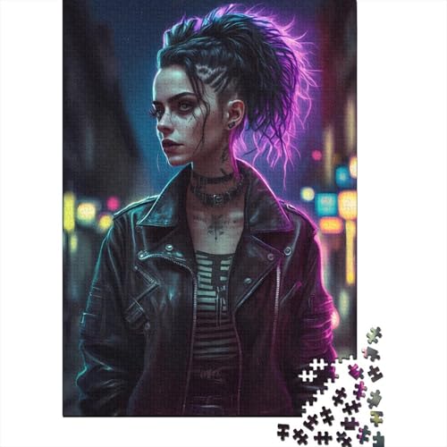 500 Teile Punk Girl (8) Puzzle Puzzle für Erwachsene, Puzzle Puzzles für Erwachsene, Lernspiel, Herausforderungsspielzeug, 500 Stück (52 x 38 cm) von aaaaab