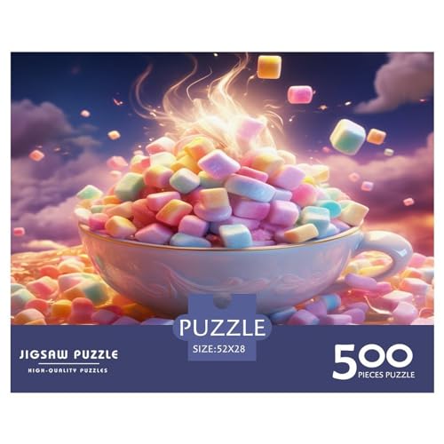 500 Teile Zuckerwatte-Puzzle für Erwachsene, schwierige Puzzles für Erwachsene und Teenager, entspannende Puzzlespiele, 500 Teile (52 x 38 cm) von aaaaab