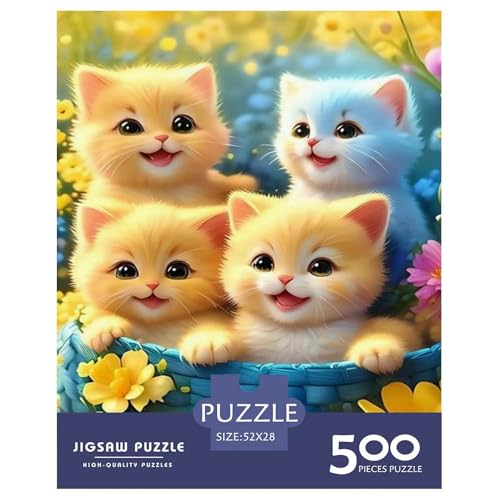 500-teiliges Art-Cat-Puzzle für Erwachsene, Puzzles für Erwachsene, Puzzles, einzigartige Heimdekoration und Geschenke, 500 Stück (52 x 38 cm) von aaaaab