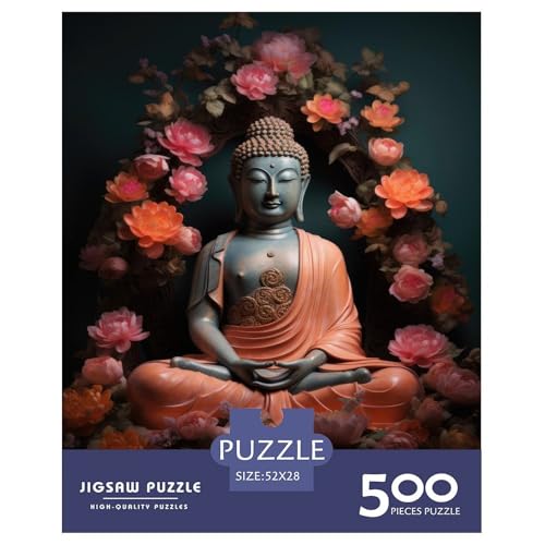 500-teiliges Buddha-Kunst-Puzzle für Erwachsene, Puzzle für Erwachsene, Alter 14+, 500 Teile (52 x 38 cm) von aaaaab