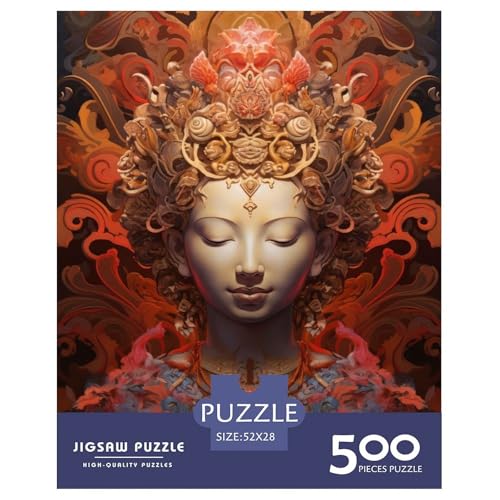 500-teiliges Buddha-Kunst-Puzzle für Erwachsene Teenager. Puzzle für Familienspaß und Spieleabend. 500 Teile (52 x 38 cm) von aaaaab