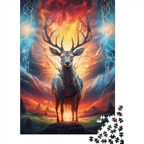 500-teiliges Elch-Puzzle, Holzpuzzle für Erwachsene und Teenager, Denksport-Puzzle für Erwachsene, 500 Teile (52 x 38 cm) von aaaaab