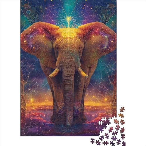 500-teiliges Elefanten-Puzzle, Puzzle für Erwachsene und Teenager, für Familienspaß und Spieleabende, 500 Teile (52 x 38 cm) von aaaaab