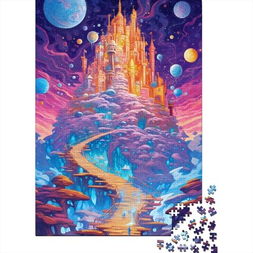 500-teiliges Fantasy-Kosmos-Puzzle für Erwachsene, 500-teiliges Puzzle aus Holz, kreatives Puzzle, schwieriges Puzzlespiel zum Stressabbau, unmögliches Puzzle für Teenager, 500 Teile (52 x 38 cm) von aaaaab