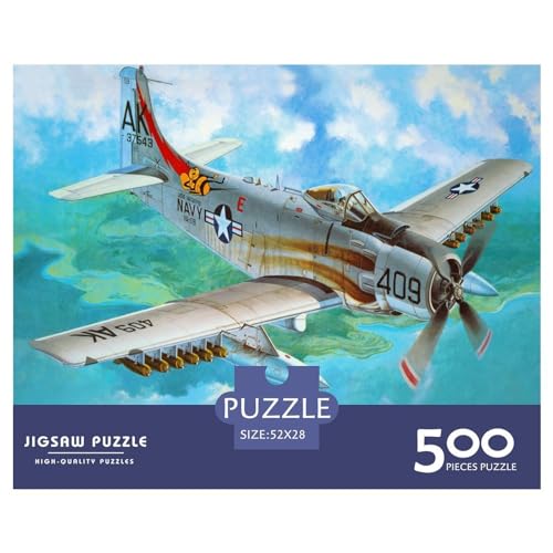 500-teiliges Kampfjet-Puzzle für Erwachsene, schwierige Puzzles, Holzpuzzles, Lernspiel, Herausforderungsspielzeug, 500-teilig (52 x 38 cm) von aaaaab