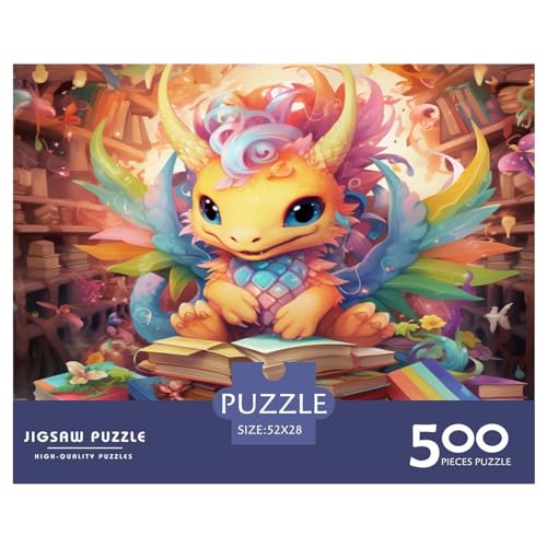 500-teiliges Kawaii_Drache-Puzzle, Puzzle für Erwachsene, Lernspiel, Herausforderungsspielzeug, 500 Stück (52 x 38 cm) von aaaaab