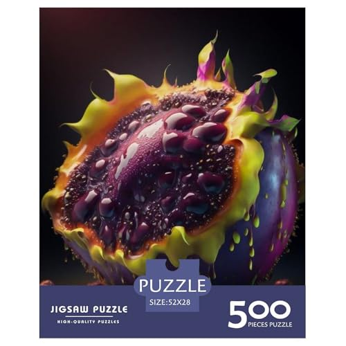 500-teiliges Kunst-Puzzle für Erwachsene mit exotischen Früchten, Holzpuzzle für Erwachsene, Lernspiel, Herausforderungsspielzeug, 500 Stück (52 x 38 cm) von aaaaab