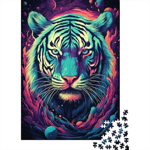 500-teiliges Puzzle, Art Tiger, kreatives quadratisches Puzzle für Erwachsene und Holzpuzzle, Spielzeug, Denkspiel, 500 Teile (52 x 38 cm) von aaaaab