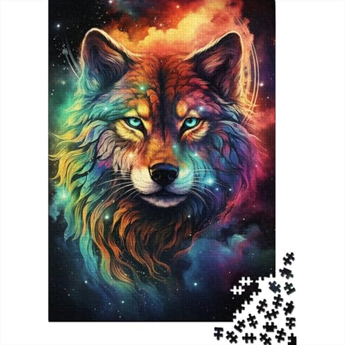 500-teiliges Puzzle, Art Wolf, kreatives quadratisches Puzzle für Erwachsene und Holzpuzzle, Spielzeug, Denkspiel, 500 Teile (52 x 38 cm) von aaaaab