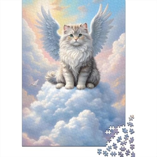 500-teiliges Puzzle, Kunst, Tier, Katze, kreatives quadratisches Puzzle für Erwachsene und Holzpuzzle, Spielzeug, Denkspiel, 500 Teile (52 x 38 cm) von aaaaab