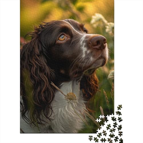 500-teiliges Puzzle, Springer Spaniel, Holzpuzzle, interessantes Puzzle zur Stressreduzierung, Geburtstagsgeschenke, 500 Stück (52 x 38 cm) von aaaaab