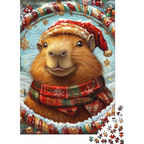 500-teiliges Puzzle, Weihnachts-Capybara-Quadrat-Puzzle, für Kinder und Holzpuzzle, Puzzles als Geschenke, 500 Stück (52 x 38 cm) von aaaaab