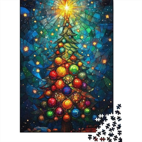 500-teiliges Puzzle, Weihnachtsbaum, kreatives quadratisches Puzzle für Kinder und Holzpuzzle, Spielzeug, Denkspiel, 500 Teile (52 x 38 cm) von aaaaab