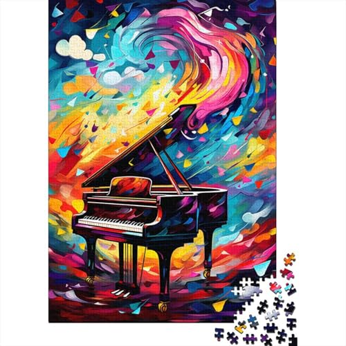 500-teiliges Puzzle, farbenfrohes Kunst-Klavierpuzzle, quadratisches Puzzle für Kinder und Teenager, Holzpuzzle, Familienpuzzlespiel, 500 Teile (52 x 38 cm) von aaaaab