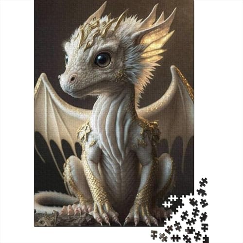 500-teiliges Puzzle, künstlerisches Baby-Drache-Quadrat-Puzzle für Erwachsene und Holzpuzzles, Familienaktivität, 500 Teile (52 x 38 cm) von aaaaab