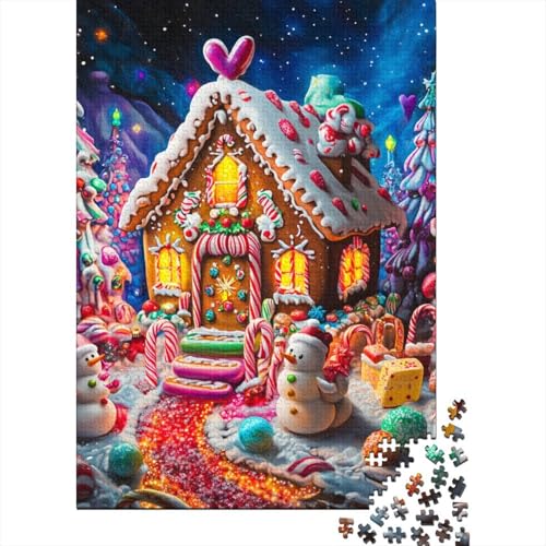 500-teiliges Puzzle, quadratische Weihnachtspuzzles für Kinder, Holzpuzzles, Familienunterhaltungsspielzeug, 500 Teile (52 x 38 cm) von aaaaab