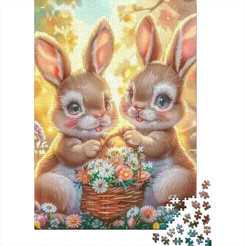 500-teiliges Puzzle, süßes Tierkaninchen, kreatives quadratisches Puzzle für Erwachsene und Holzpuzzle, Spielzeug, Denkspiel, 500 Teile (52 x 38 cm) von aaaaab