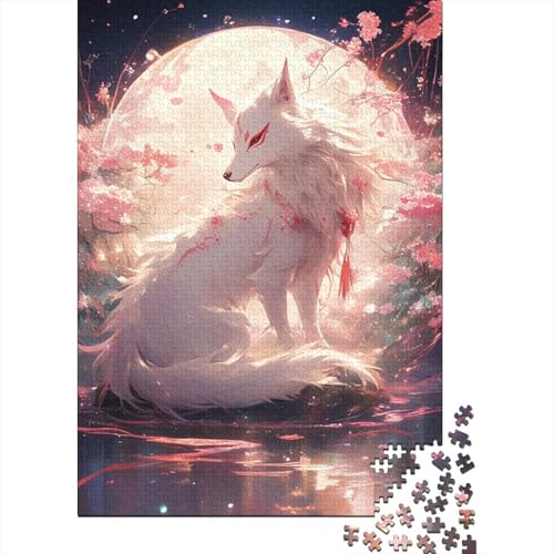 500-teiliges Puzzle „Fuchs unter dem Mond“ für Kinder, Gelegenheits-Puzzlespiele, Puzzle für Kinder und Jugendliche ab 12 Jahren, 500 Teile (52 x 38 cm) von aaaaab