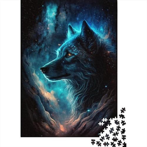 500-teiliges Puzzle „Galaxie-Wolf“ in Farbe für Kinder, schwieriges Holzpuzzle für Kinder, 500 Teile (52 x 38 cm) von aaaaab