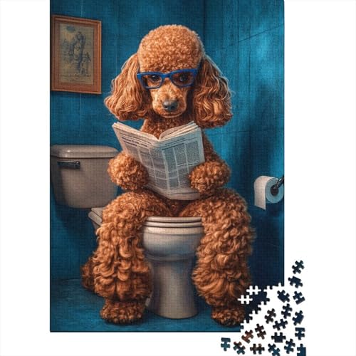 500-teiliges Puzzle „Hund liest Zeitung“ für Kinder, Holzpuzzle, Lernspielzeug, 500 Stück (52 x 38 cm) von aaaaab