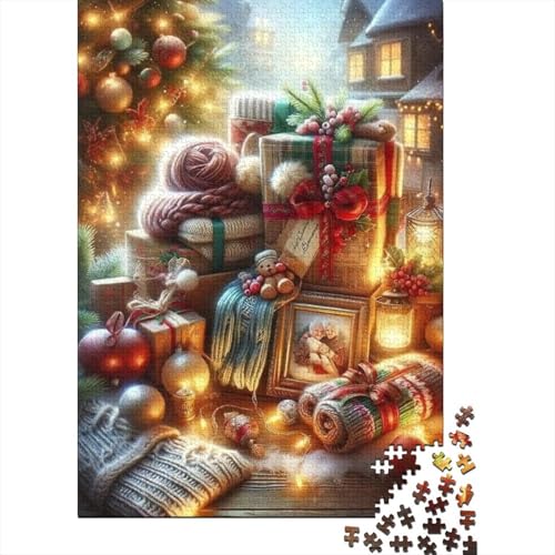 500-teiliges Puzzle „Weihnachtsfantasie“, quadratisches Puzzle für Kinder und Holzpuzzle, Heimdekoration, Puzzle 500 Teile (52 x 38 cm) von aaaaab