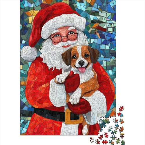 500-teiliges Puzzle Weihnachtsmann, kreatives quadratisches Puzzle für Kinder und Holzpuzzle, Spielzeug, Denkspiel, 500 Teile (52 x 38 cm) von aaaaab