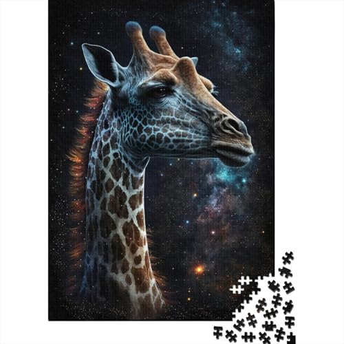 500-teiliges Puzzle für Erwachsene, Galaxie-Giraffe, Puzzle 500 Teile, Brettpuzzle für Kinder, Entspannungspuzzlespiele, Denksport-Puzzle, 500 Teile (52 x 38 cm) von aaaaab