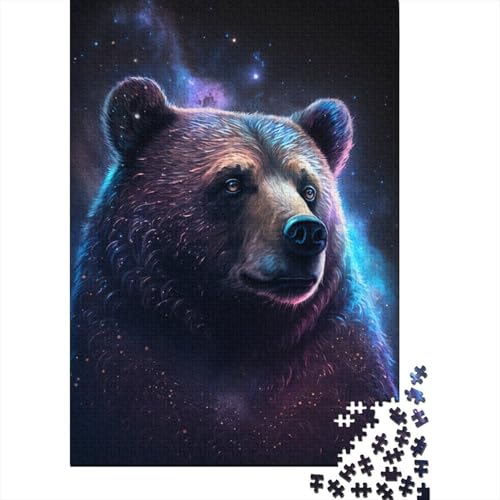 500-teiliges Puzzle für Erwachsene, Galaxie-Tiere, Braunbär-Puzzle, Dekompressionsspielzeug, Heimpuzzle, Spielpuzzle, interessante Geschenke, 500 Stück (52 x 38 cm) von aaaaab