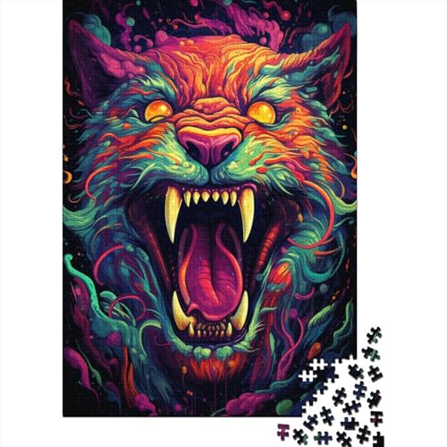 500-teiliges Puzzle für Erwachsene, Jigsaw Art Tiger, quadratisches Puzzle für Erwachsene und Holzpuzzle, Lernpuzzle, Familienspiel, 500 Teile (52 x 38 cm) von aaaaab