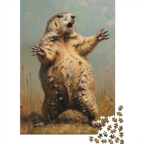 500-teiliges Puzzle für Erwachsene, Murmeltier-Puzzle für Erwachsene, Herausforderungsspielzeug, 500-teiliges Puzzle für Erwachsene, 500 Teile (52 x 38 cm) von aaaaab