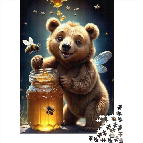 500-teiliges Puzzle für Erwachsene, Tierkunst, Bären-Puzzle für Erwachsene, Holzpuzzle, pädagogisches Stressabbau-Spielzeug, Puzzle 500 Teile (52 x 38 cm) von aaaaab