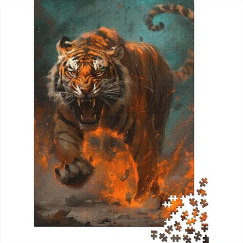 500-teiliges Puzzle für Erwachsene, Tiger-Puzzle, Holzpuzzle, Familienspiel, Spielzeug, 500 Teile (52 x 38 cm) von aaaaab