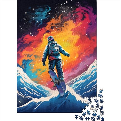 500-teiliges Puzzle für Erwachsene, farbenfrohes Kunst-Skifahren, quadratisches Puzzle für Kinder & Holzpuzzle, Heimdekoration, 500 Stück (52 x 38 cm) von aaaaab