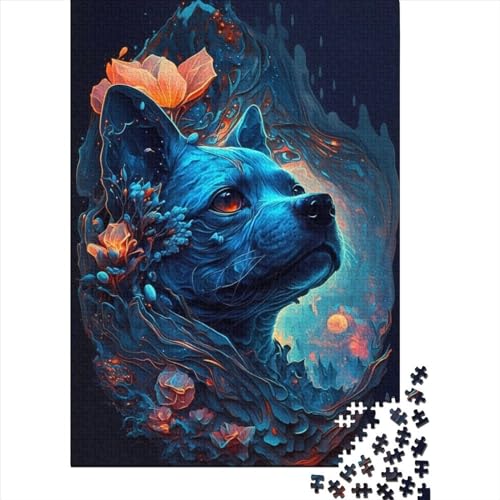 500-teiliges Puzzle mit Jack-Russell-Terrier-Hund für Kinder, Holzpuzzle für Kinder, Teenager, Mann, Frau, Geschenk, 500 Stück (52 x 38 cm) von aaaaab