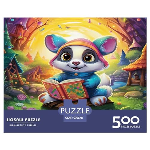 500-teiliges Puzzle mit Kinderillustrationen für Erwachsene, Teenager-Puzzle für Erwachsene, Wichtelgeschenke, 500 Teile (52 x 38 cm) von aaaaab