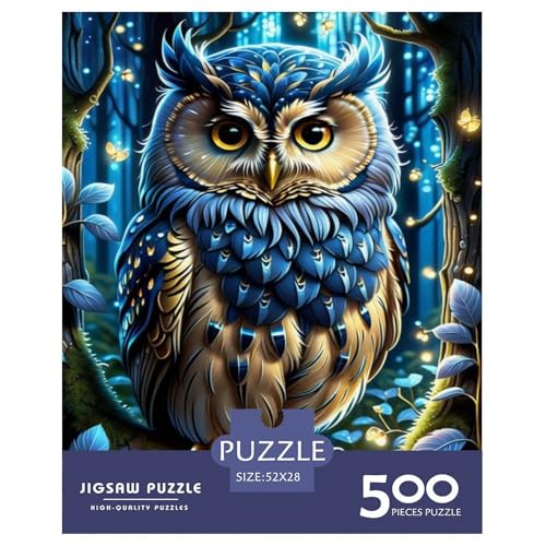 500-teiliges Puzzle mit Tierkunst-Eulenmotiv, Puzzle für Erwachsene, ab 14 Jahren, 500 Teile (52 x 38 cm) von aaaaab