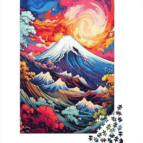 500-teiliges Puzzle mit farbenfroher Kunst, Japan, Berg Fuji, für Erwachsene und Teenager, Lernspiele für zu Hause, DIY-Spielzeug, 500 Stück (52 x 38 cm) von aaaaab