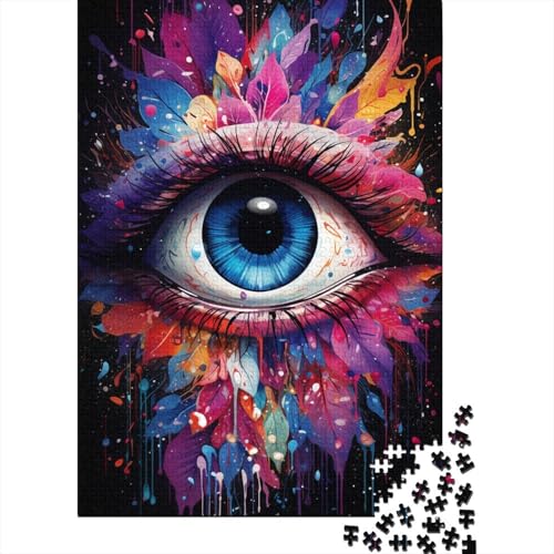 500-teiliges Puzzlespiel, Farbfantasie, psychedelische Augen, Puzzles aus Holz, quadratisches Puzzle, Lernspielzeug, Puzzles, einzigartige Herausforderungsspiele, 500 Teile (52 x 38 cm) von aaaaab