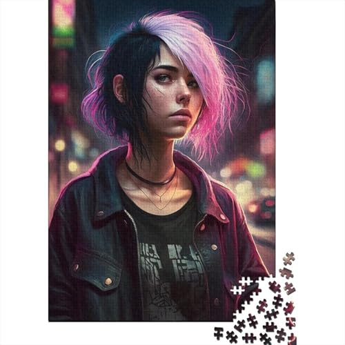 500-teiliges Rock-Emo-Girl-Puzzle für Erwachsene Teenager, Puzzles für Erwachsene, Puzzles für Erwachsene, Puzzles für Erwachsene, Teenager, 500 Teile (52 x 38 cm) von aaaaab