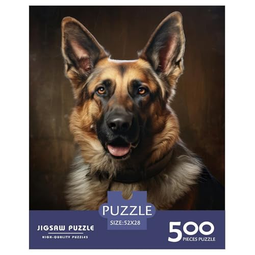 500-teiliges Tier-/Hunde-Puzzle für Erwachsene und Teenager, Lernspielzeug aus Holz, 500 Stück (52 x 38 cm) von aaaaab