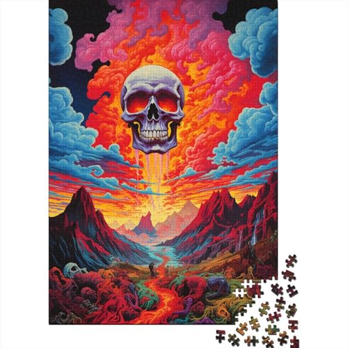 500-teiliges farbenfrohes, künstlerisches Totenkopf-Puzzle für Kinder, Puzzle für Kinder, einzigartige Heimdekoration, 500 Teile (52 x 38 cm) von aaaaab